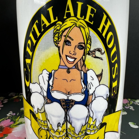 Capital Ale House Oktoberfest Ceramic Beer Stein 1 Liter Mug , A pretty waitress - Picture 3 of 12